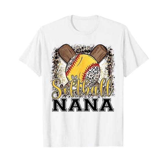 Funny Softball Nana Leopard T-Shirt for Softball Pride and Team Spirit