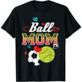 thumbnail image 1 of Funny Softball Soccer Heart Gift Design for Mom T-Shirt, 1 of 4