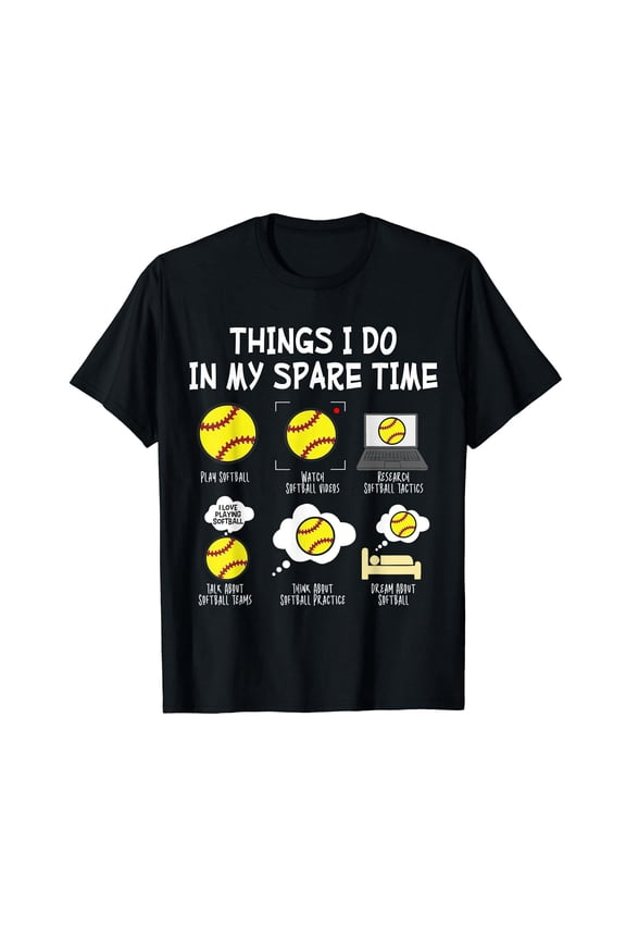 Funny Softball Spare Time Activities Unisex Graphic Short Sleeve T-Shirt