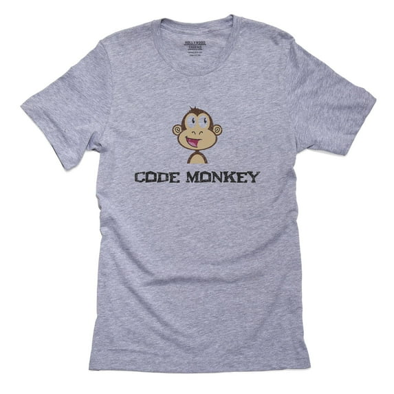 Funny Software Developer Code Monkey Men's Grey T-Shirt