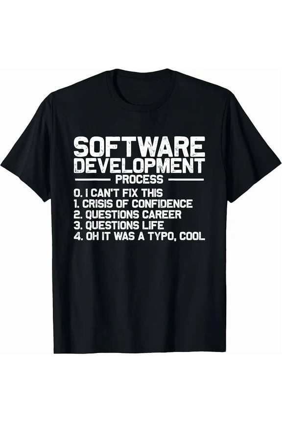 Funny Software Development Process Debugging Coder Men Graphic T-Shirt
