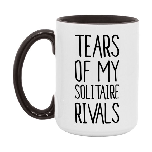 Funny Solitaire Mug, Tears Of My Solitaire Rivals, 11Oz Or 15Oz Ceramic Coffee Cup