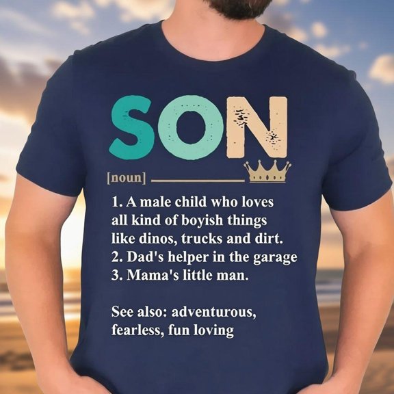 Funny Son Definition Shirt Boyish Things Graphic Tee Family Humor Style