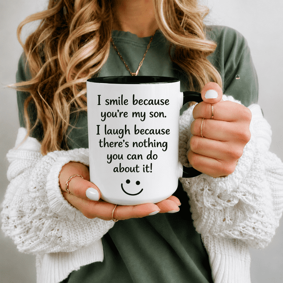 Funny Son Mug Gift for Son from Mom or Dad – I Smile Because You're My Son Coffee Mug – Unique Birthday, Christmas & Father’s Day Gift Idea