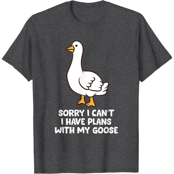 Funny Sorry I Have Plans With My Goose Softstyle Unisex T-Shirt Men Women Kids,Dark Heather Grey Color,Size 2XL