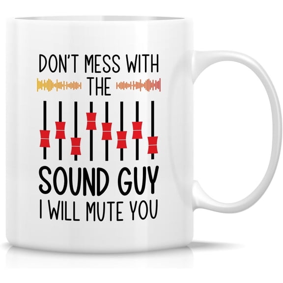 Funny Sound Guy - 11 Oz Ceramic Coffee Cups for Audio Technician, Music Producer - Birthday, Holiday And Appreciation Gift for Sound Engineer, Recording Engineer