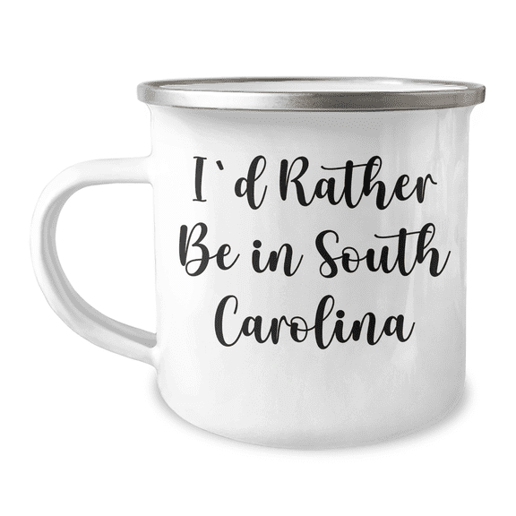 Funny South Carolina Gifts for Men, 'I'd Rather Be In South Carolina' Camping Mug, Gifts from Men for Dad's Special Day