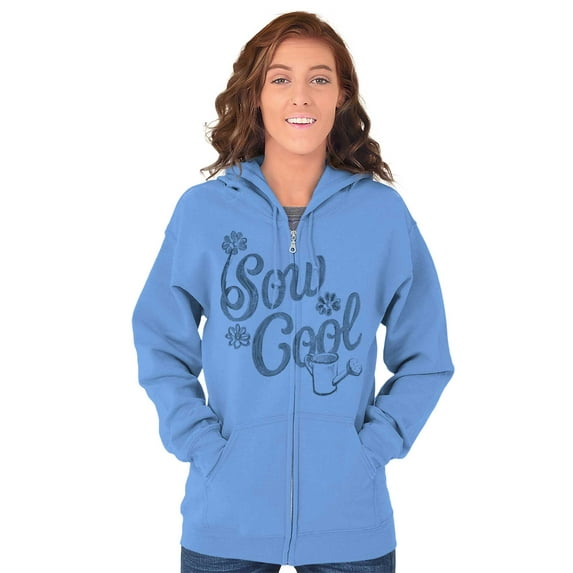 Funny Sow Cool Gardening Flower Pun Zip Hoodie Sweatshirt Women Brisco Brands 2X
