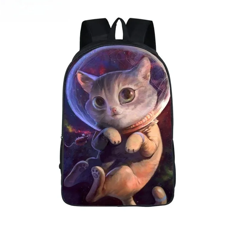 Funny Space Cat Backpack Animal Laser Cat Kitty Daypack Children School Bags for Teenagers Girls School Backpacks Kids Book Bag Walmart