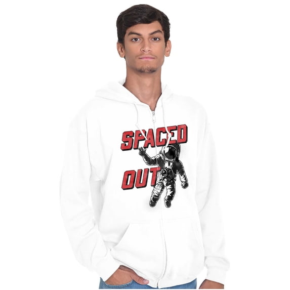 Funny Spaced Out Astronaut Joke Zip Up Hoodie Men's Women's Brisco Brands M