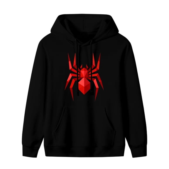 Funny Spider Print Mens Hoodies with Long Sleeve, Lightweight Basis Pullover Men's Drawstring Pocket Sweatshirt Hooded