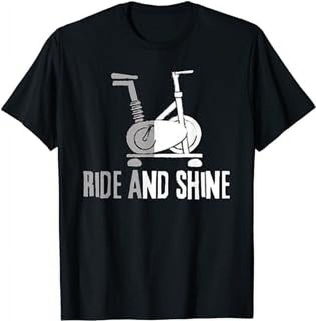 Funny Spin Class Workout Top Fitness Gym Lover Ride & Shine TShirt