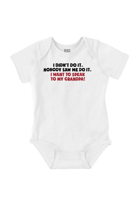 Funny Spoiled Grandchild Love Grandpa Romper Boys or Girls Infant Baby Brisco Brands 6M