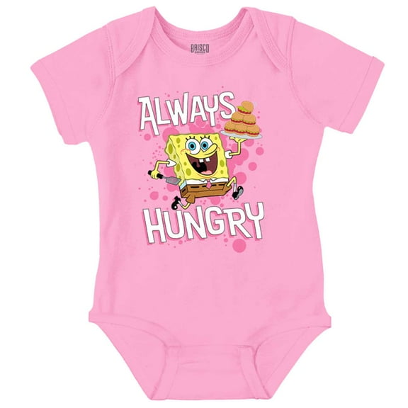 Funny SpongeBob Cartoon Always Hungry Romper Boys or Girls Infant Baby Brisco Brands NB