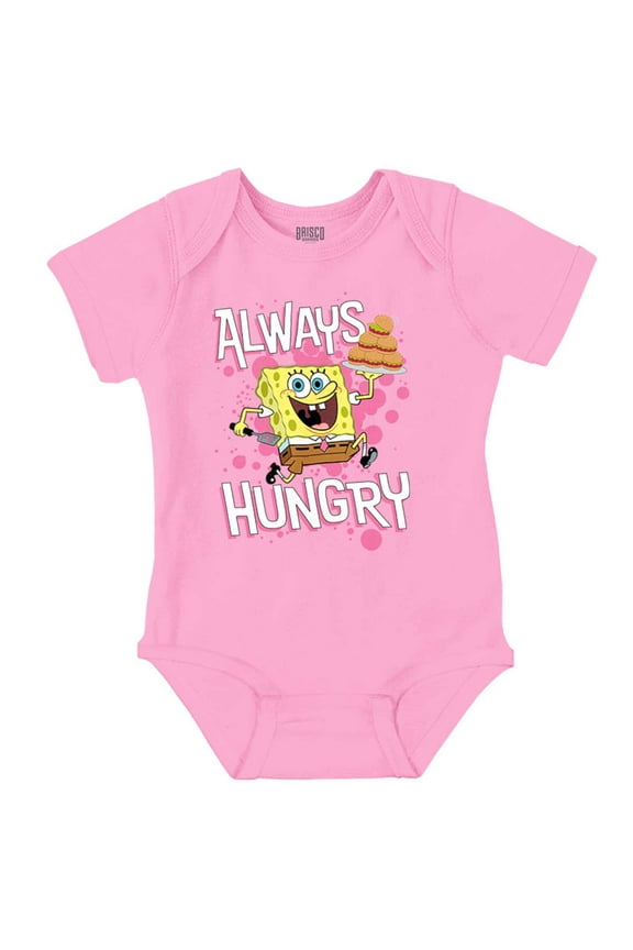 Funny SpongeBob Cartoon Always Hungry Romper Boys or Girls Infant Baby Brisco Brands NB