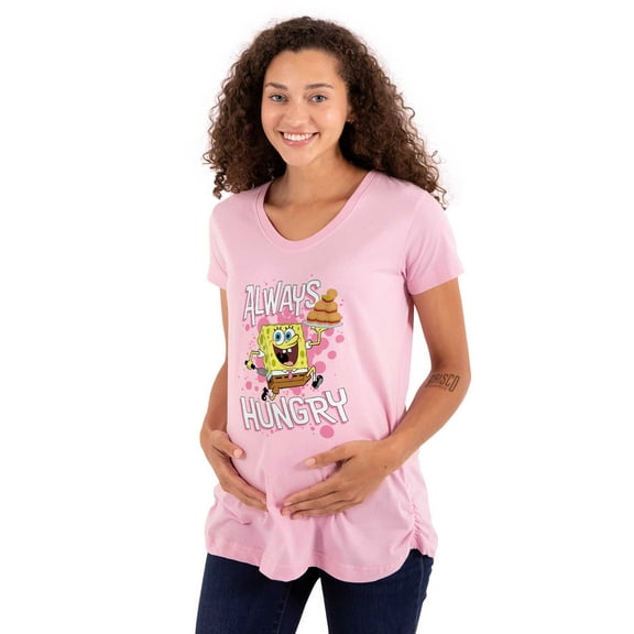 Funny SpongeBob Cartoon Always Hungry Women's Maternity T Shirt Tee Brisco Brands 3X