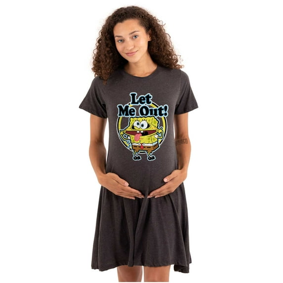Funny SpongeBob Cartoon Let Me Out Women's Maternity Dress Brisco Brands M