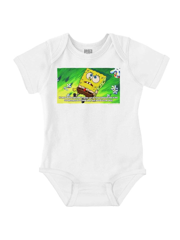 Funny SpongeBob Meme Fiery Explosion Gender Neutral Printed Baby Bodysuit Brisco Brands 12M