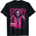 thumbnail image 1 of Funny Spooky Ghost Fashion Face Halloween Girly T-Shirt, 1 of 5