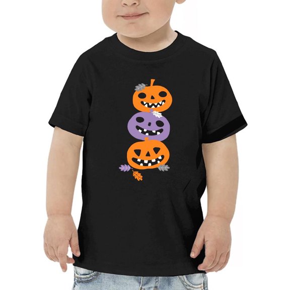 Funny Spooky Pumpkin Stack. T-Shirt Toddler -Image by Shutterstock, 3 Toddler