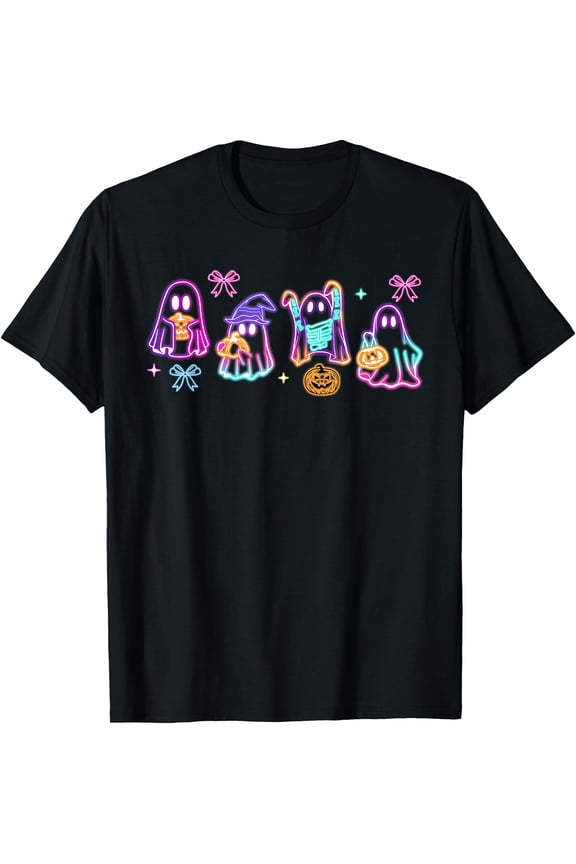 Funny Spooky Season Cute Boo Ghost Glow In Halloween Night T-Shirt