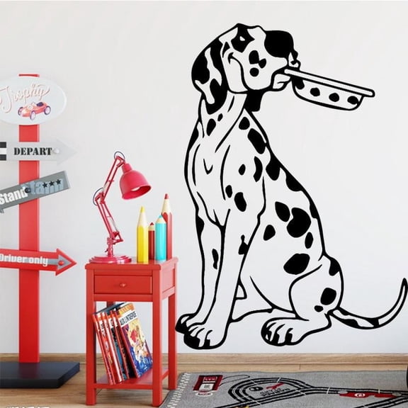 Funny Spotted Dog Wall Sticker Modern Fashion Wall Sticker Home Decoration Accessories for Living Room Background Wall Art Decal 43x53cm