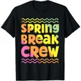 thumbnail image 1 of Funny Spring Break Crew The Retro Groovy 2025 Vacation New Unisex T-Shirt, up to size 5xl, 1 of 2