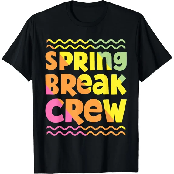 Funny Spring Break Crew The Retro Groovy 2025 Vacation New Unisex T-Shirt, up to size 5xl