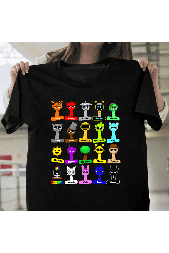 Funny Sprunki Toys Collection Kids Boys Girls Game Gift Art Unisex T-Shirt, for men & women, up to size 5XL.