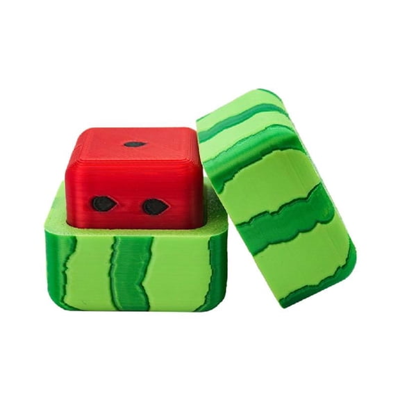 Funny Square Watermelon Dices Lovely Rounded Corner Portable Game 6 Face Game Dices Desktop Home Decoration