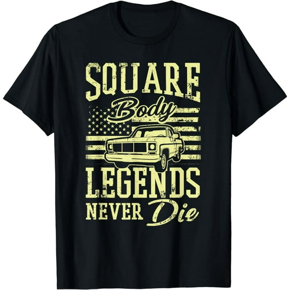 Funny Squarebody American Flag Classic Truck for Men T-Shirt