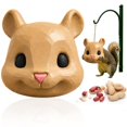 thumbnail image 1 of Funny Squirrel‑Head Hanging Bird Feeder, Animal Face Shaped Outdoor Garden Hanging Feeder, Decorative Backyard Bird Feeding Station for Wild Birds, 1 of 5