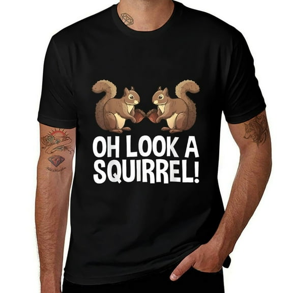 Funny Squirrel Mens T Shirts Cotton Short Sleeve T-Shirt Crew Neck Tees Casual Shirt