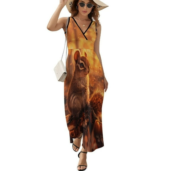 Funny Squirrel Pattern Design Sleeveless Dress Summer Clothes for Women Women's Clothing 2025