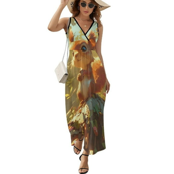 Funny Squirrel Sleeveless Dress Female Clothing Dress Women Summer 2025 Dress