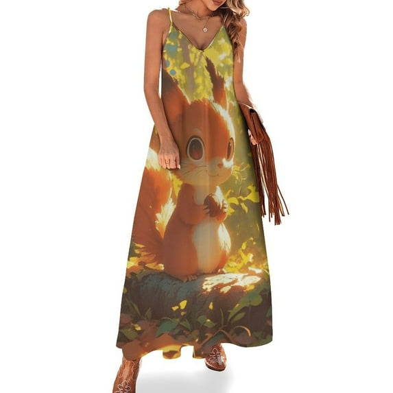 Funny Squirrel Sleeveless Dress Woman Fashion Long Dresses Women's Summer Suit Dress Summer 2025 Women