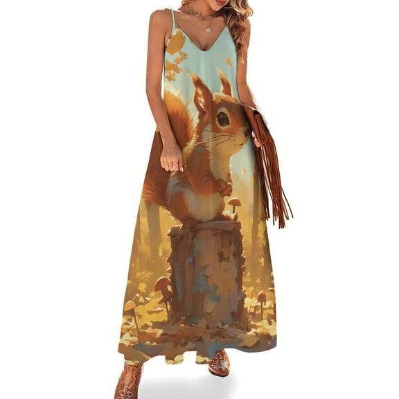 Funny Squirrel Sleeveless Dress Women's Luxury Party Dress Birthday Dresses for Women