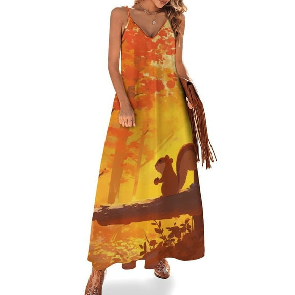 Funny Squirrel Sleeveless Dress for Women Clothing Female Women's Summer Skirt