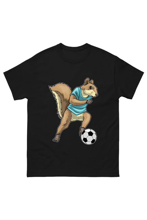Funny Squirrel Soccer Player Cartoon Animal Sport Graphic Unisex T-Shirt V10351