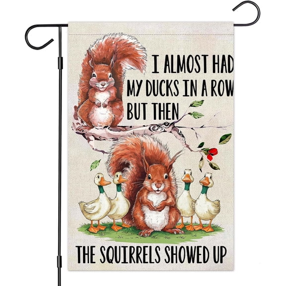 Funny Squirrels Garden Flag Double Sided 12x18 Outdoor Decorative Yard Banner