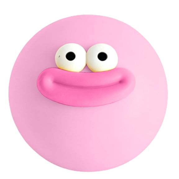 Funny Squishy Relaxation Ball with Googly Eyes and Random Lip Color, 1-Pack, Pink, for Adults, Squeeze Toy