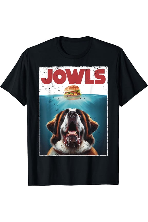 Funny St. Bernard, Jowls Burger, Saint Giant Dog Mom, Dad T-Shirt, Unisex T-Shirt
