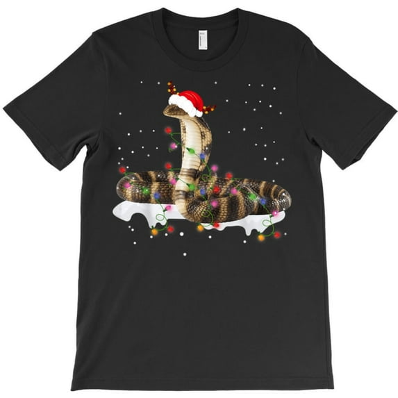 Funny St. Nick Snake Animal Christmas Lights Lover Holiday Graphic T-Shirt G6737, Up to 5XL