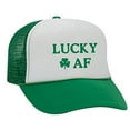thumbnail image 1 of Funny St. Patrick's Day Lucky AF Embroidered Otto Foam Front Trucker Hat-Green & White, 1 of 4