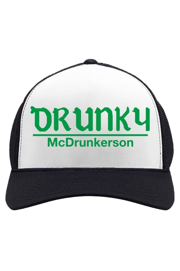 Funny St. Patrick's Day Party Trucker Hat St Patty's Day Mesh Cap One Size black/white