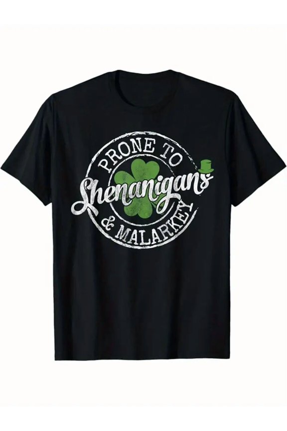 Funny St. Patrick's Day Shenanigans Malarkey Graphic Unisex Short Sleeve T-Shirt
