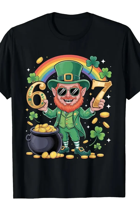 Funny St Patricks Day Lucky Irish Celebration 67 Men Graphic Short Sleeve T-Shirt