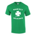 thumbnail image 1 of Funny St Patricks Day Magically Delicious Graphic Holiday Short Sleeve T-shirt-Smal Irish Green, 1 of 4