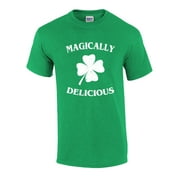 TRENZ SHIRT COMPANY Funny St Patricks Day Magically Delicious Graphic Holiday Short Sleeve T-shirt-Smal Irish Green