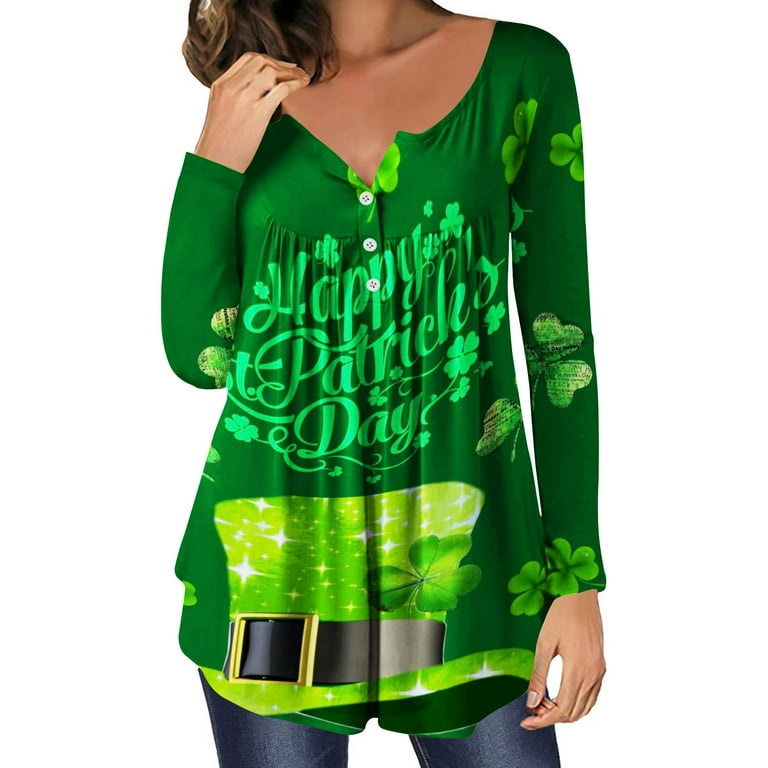 Funny St Patricks Day Shirt Todays Daily Deals Long Sleeve St Patrick Day  Shirts Women Women's Short Sleeve Tops Saint Patricks Day Accessories Shirt  